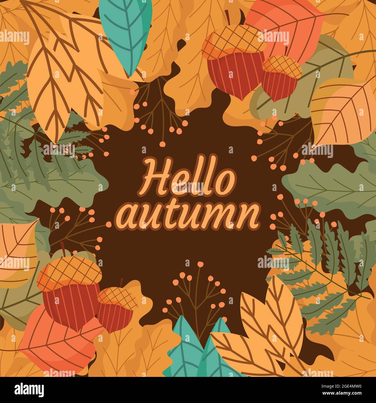hello autumn falling leaves Stock Vector Image & Art - Alamy
