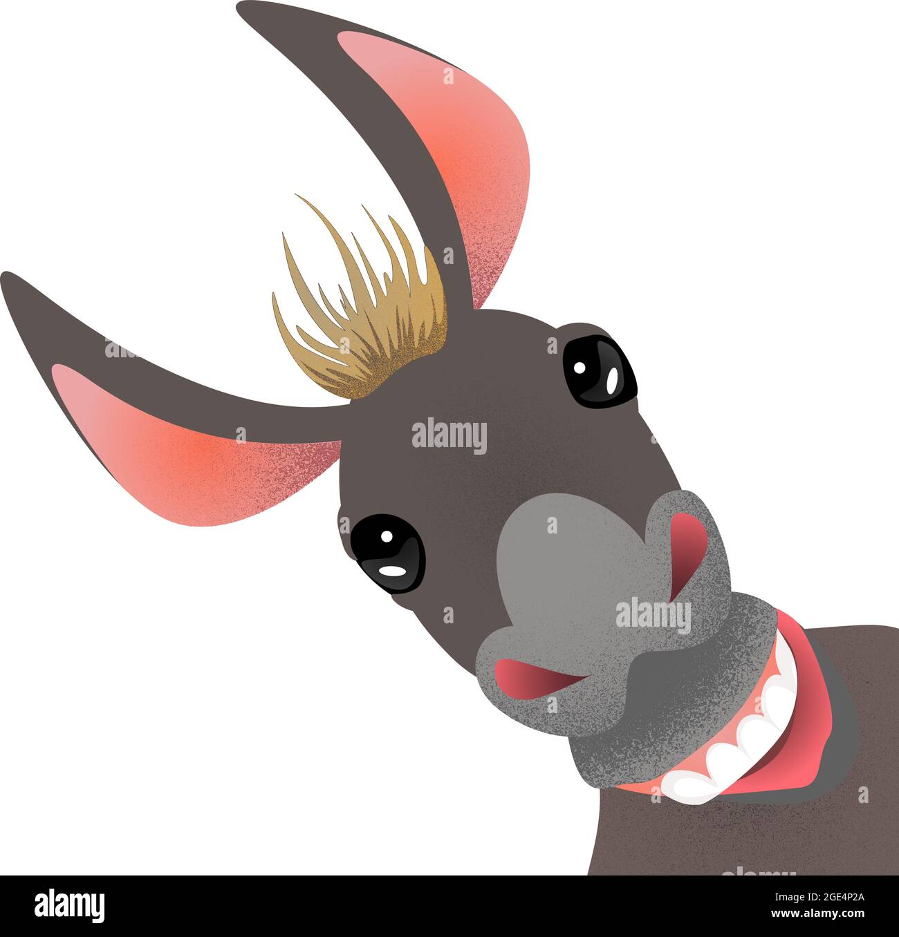 Vector image of a funny donkey in a playful mood located on a diagonal canvas. EPS Stock Vector