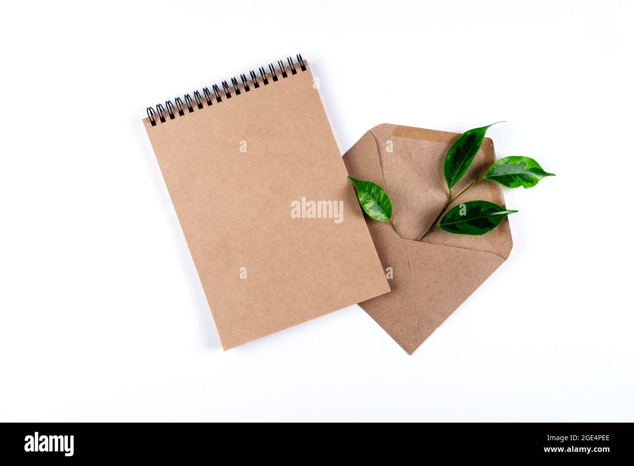 Notepad and an envelope made from recycled paper Stock Photo