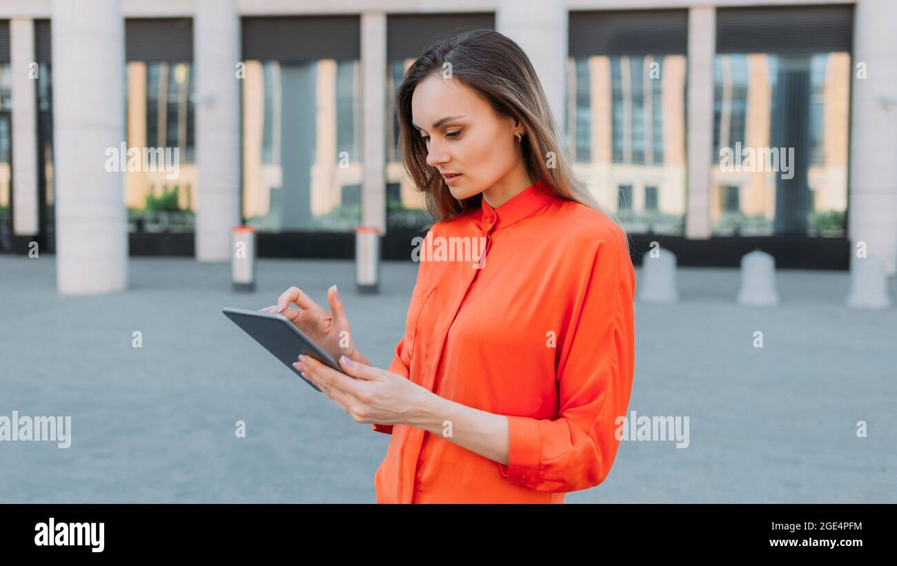 Walking typing hands woman hi-res stock photography and images - Alamy