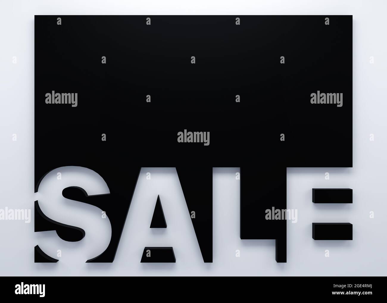 Black and white sale banner background. 3d illustration Stock Photo - Alamy