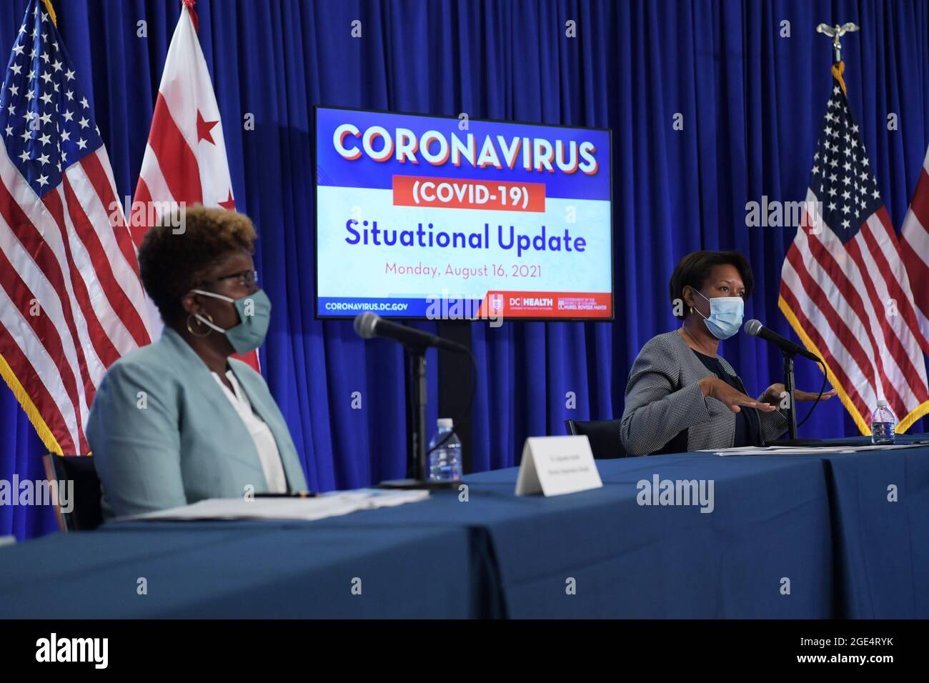 DC Mayor Muriel Bowser(right) and DC Department of Health Director