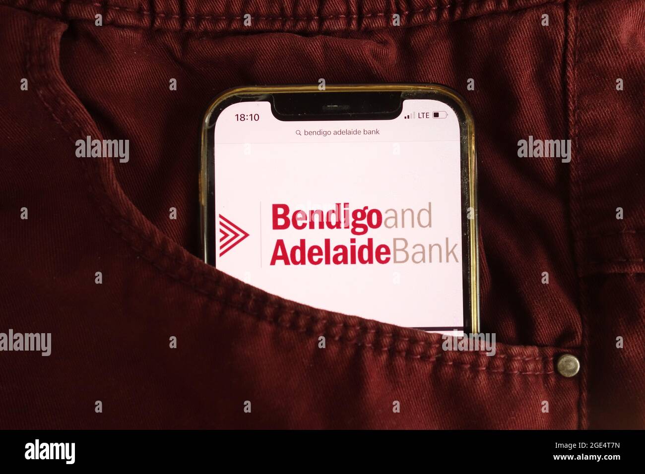 KONSKIE, POLAND August 04, 2021 Bendigo and Adelaide Bank logo