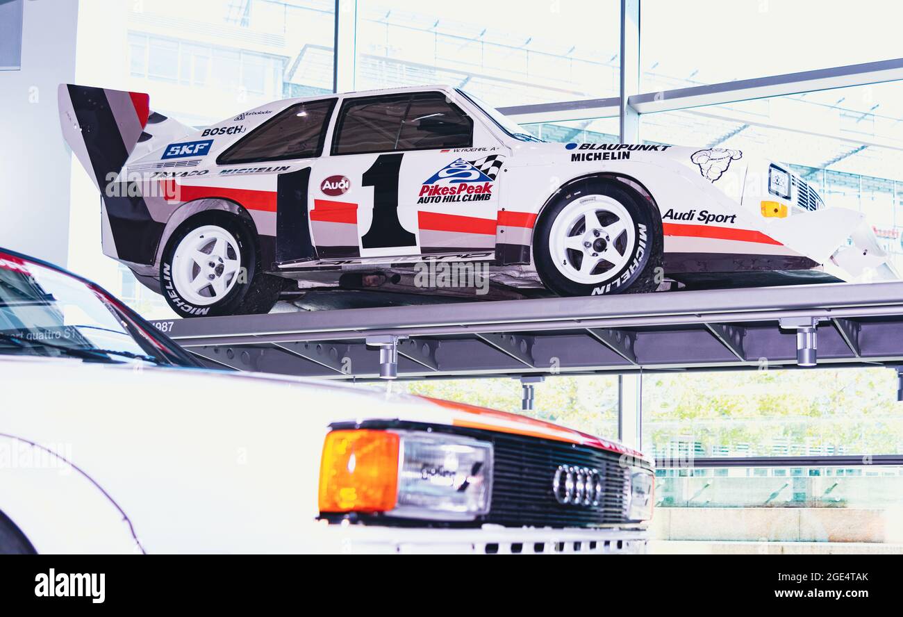 Audi Sport Quattro S1 Pikes Peak from Audi Museum Ingolstadt.This car was  driven from Walter Roehrl 1980 and 1982 WRC Champion Stock Photo - Alamy