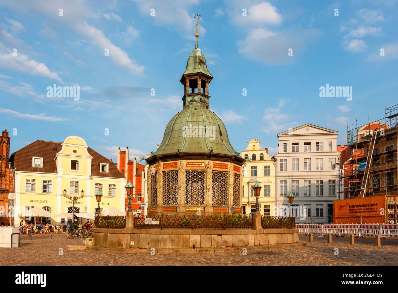 Wismar, Germany - July 12, 2021: The streets of old Wismar Stock Photo