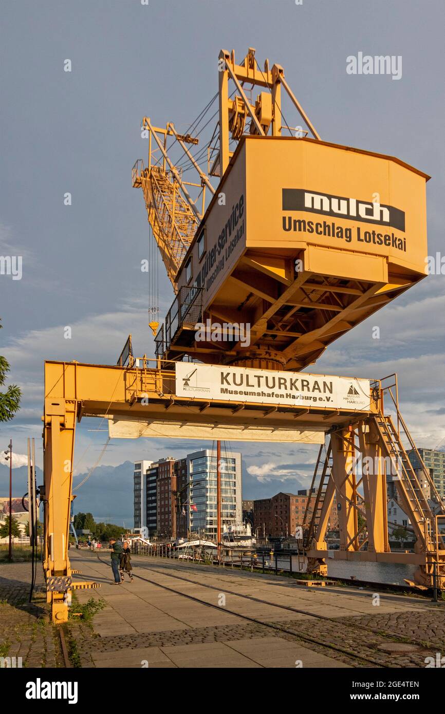 culture crane, museum harbour, Harburg, Harburg, Hamburg, Germany Stock