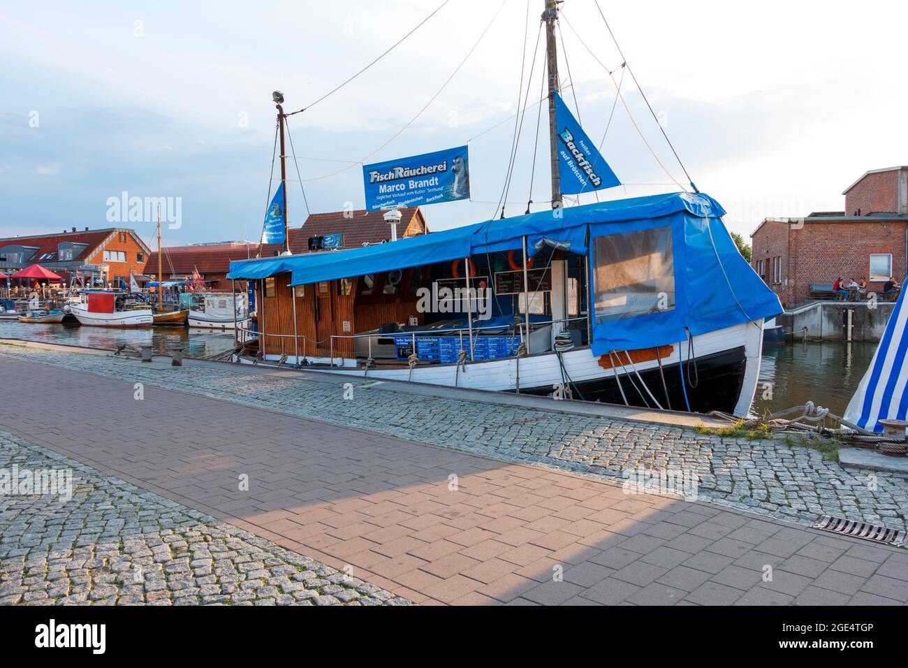 Wismar, Germany - July 12, 2021: Historical Marina in Wismar, Germany Stock Photo