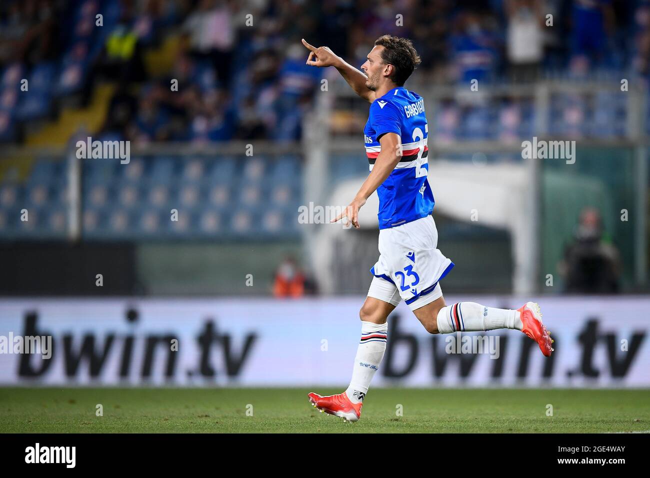 Genoa Italy 16 August 21 Manolo Gabbiadini Of Uc Sampdoria Celebrates After Scoring A Goal During The Coppa Italia Football Match Between Uc Sampdoria And Us Alessandria Credit Nicolo Campo Alamy Live News Genoa Italy 16 August 21 Manolo Gabbiadini Of Uc Sampdoria Celebrates After Scoring A Goal During The Coppa Italia Football Match Between Uc Sampdoria And Us Alessandria Credit Nicolo Campo Alamy Live News