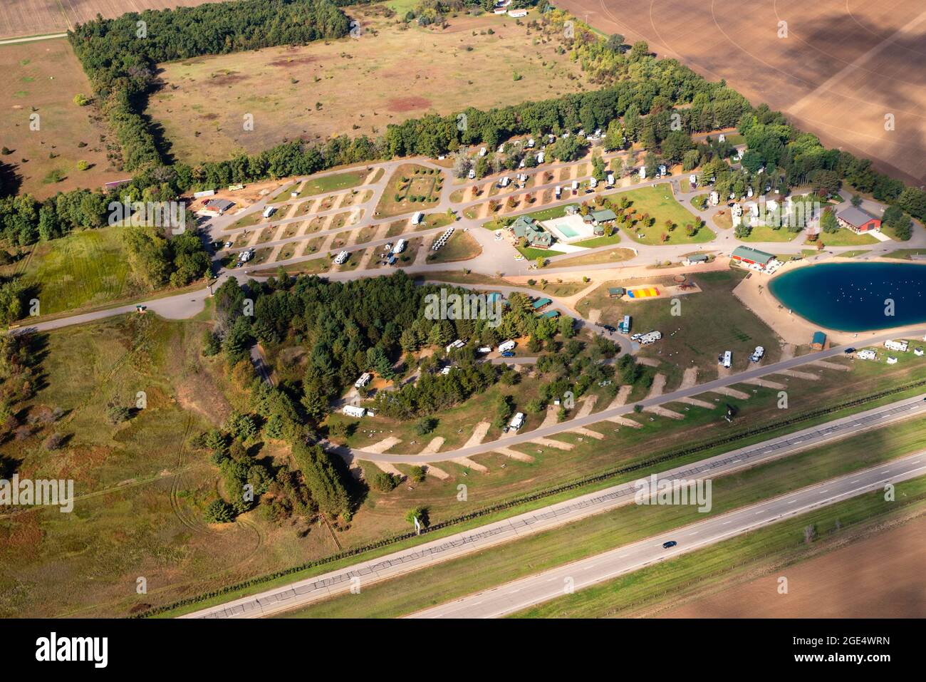 United states of america lake and agriculture from above hires stock