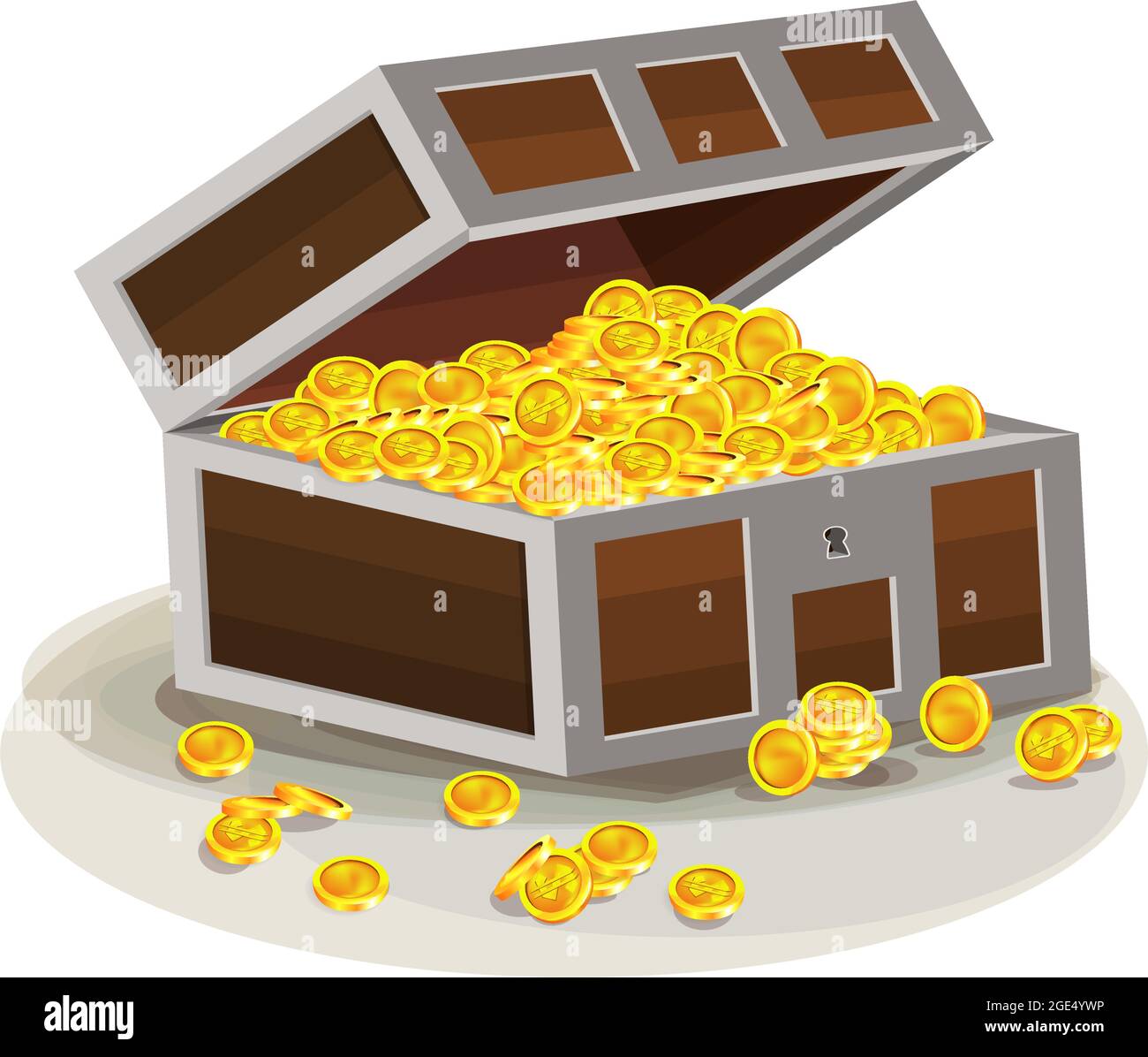 Pirates treasure chest gold coins Cut Out Stock Images \u0026 Pictures - Alamy, image size:1300x1196