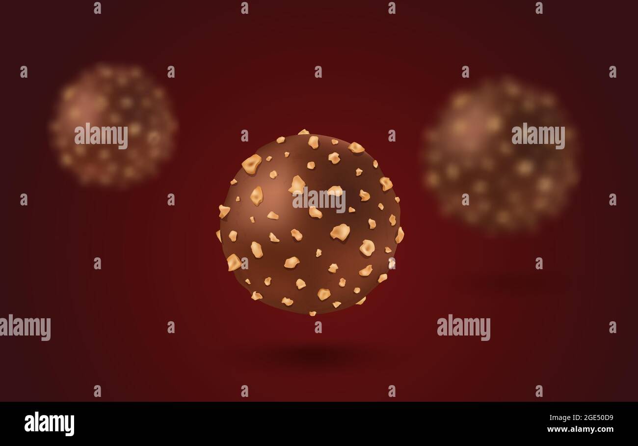 Vector set chocolate candies in realistic style. Vector illustration of a chocolate candy. Stock Vector