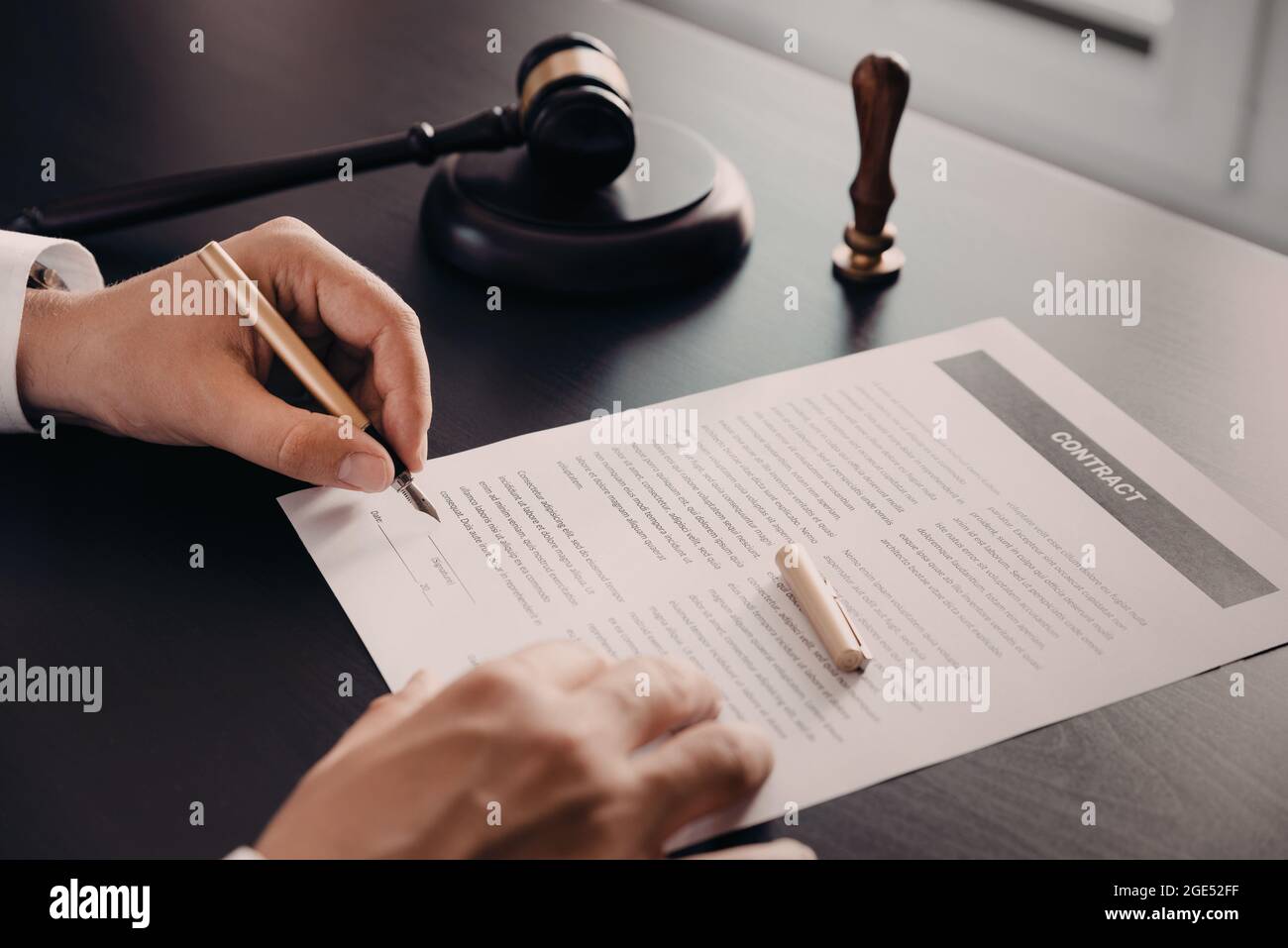 Lawyer, accountant, notary public working in the office. Law and