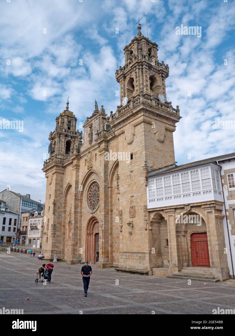 MONDONEDO, SPAIN - AUGUST 08, 2021: Roman Catholic cathedral in the town of Mondonedo,Lugo,Galicia,Spain Stock Photo
