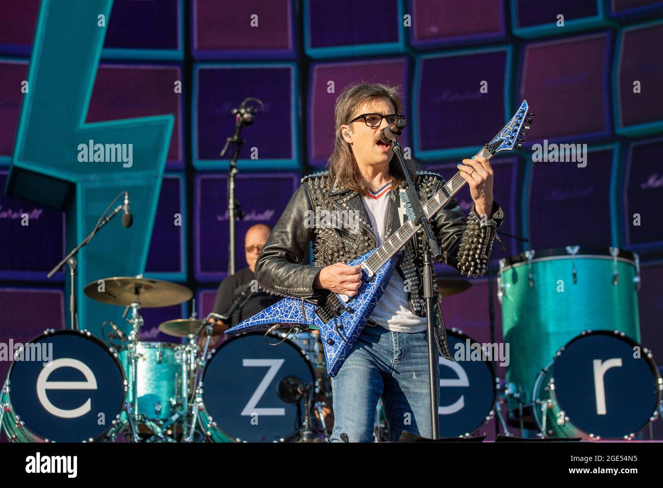 Rivers Cuomo of Weezer during the Hella Mega tour at Wrigley Field on