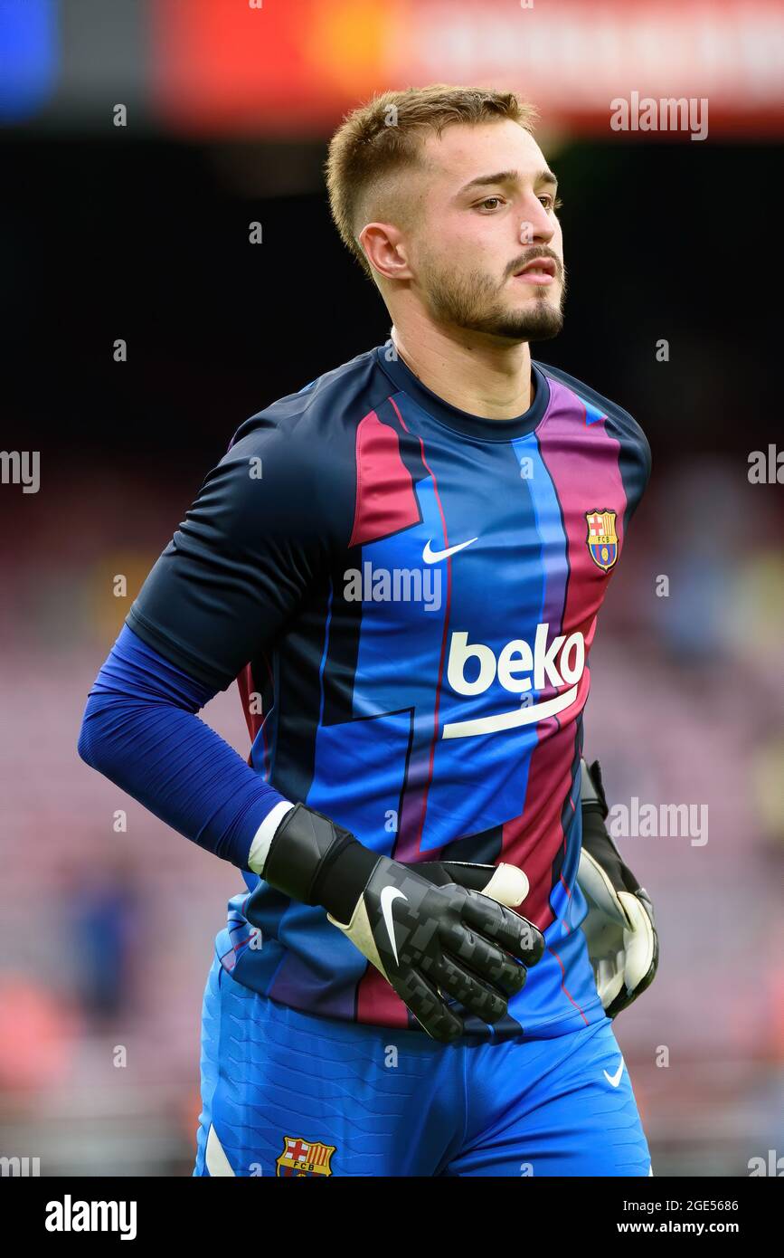 BARCELONA - AUG 15: Arnau Tenas plays at the La Liga match between FC  Barcelona and Real Sociedad de Futbol at the Camp Nou Stadium on August 15,  2021 Stock Photo - Alamy