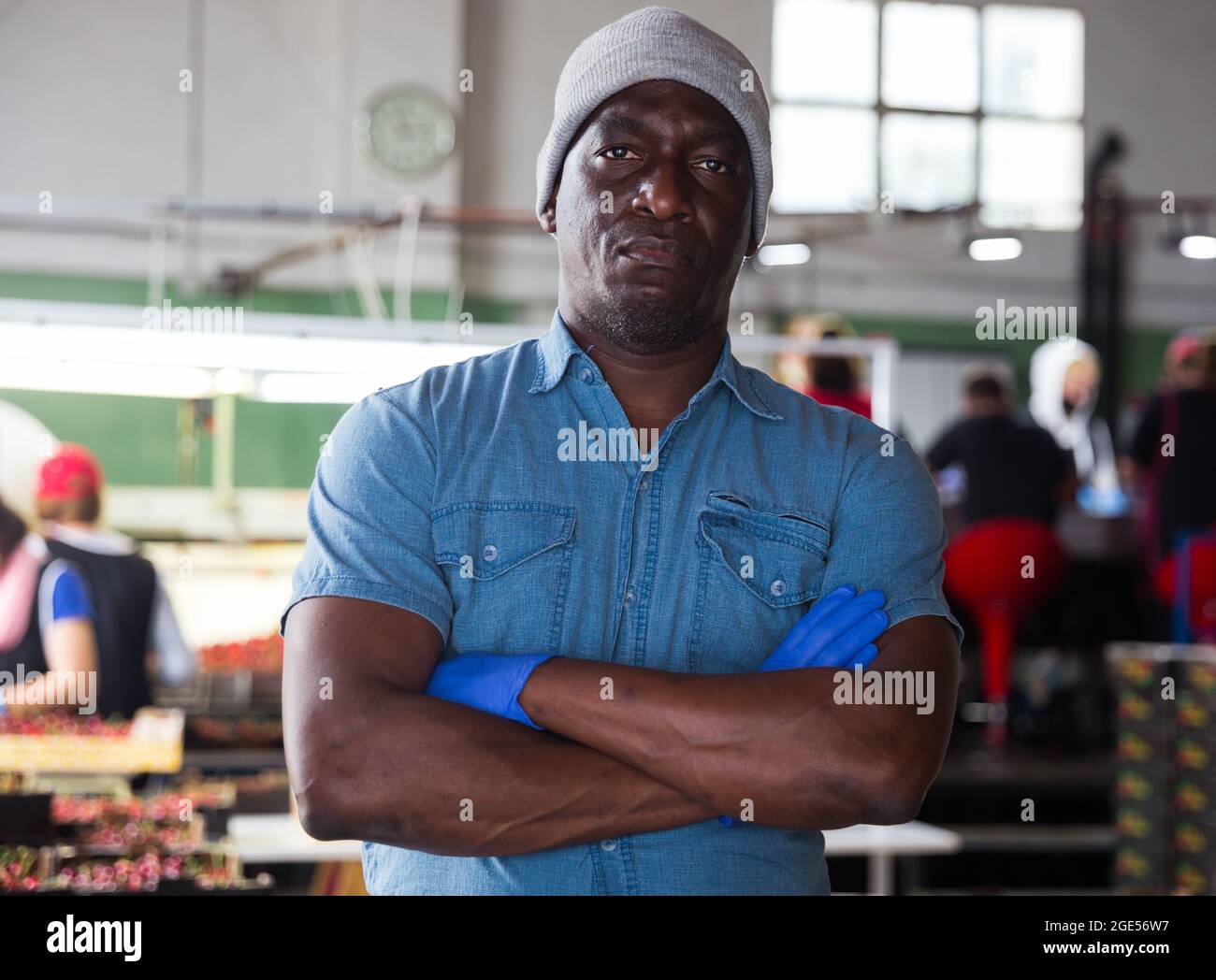 Man is working in storage Stock Photo