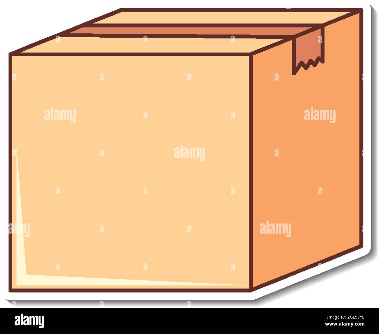 Sticker design with empty box closed isolated illustration Stock Vector