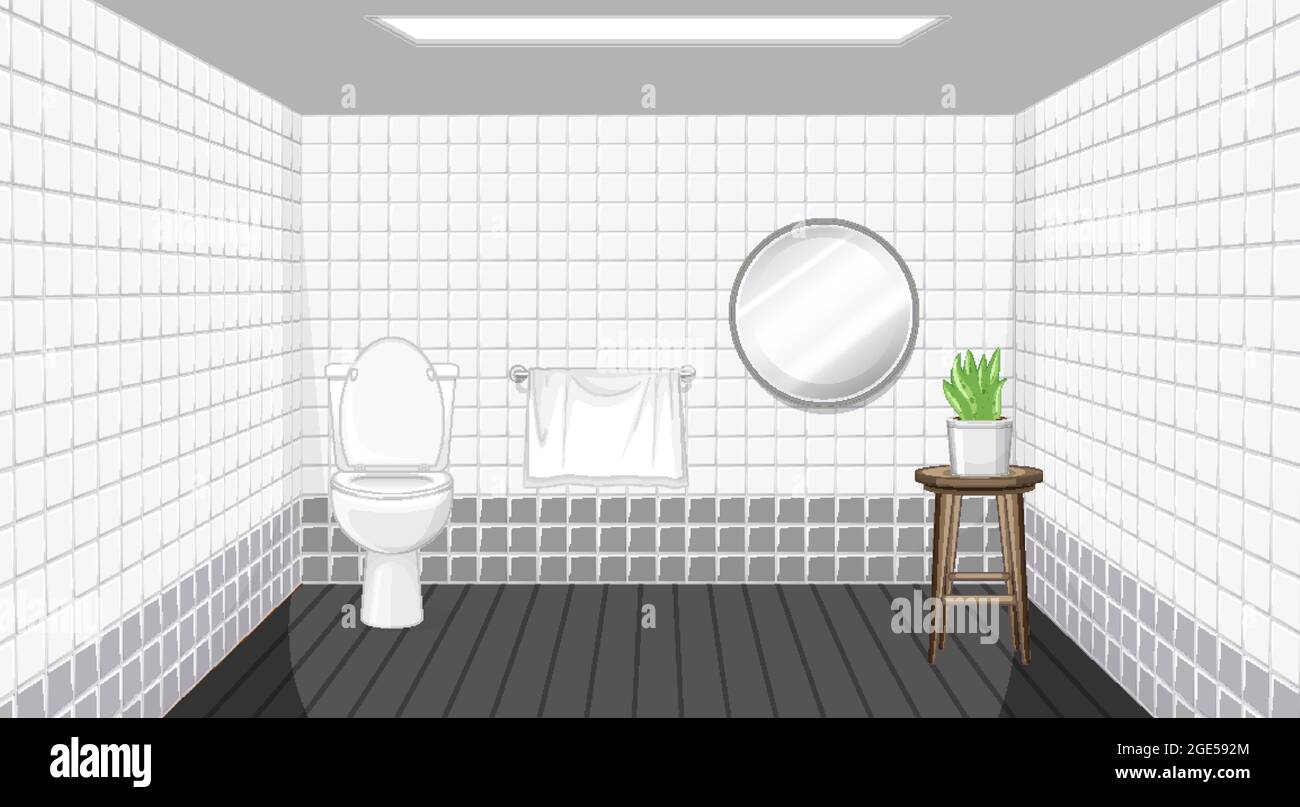 Bathroom interior design with furniture illustration Stock Vector Image ...