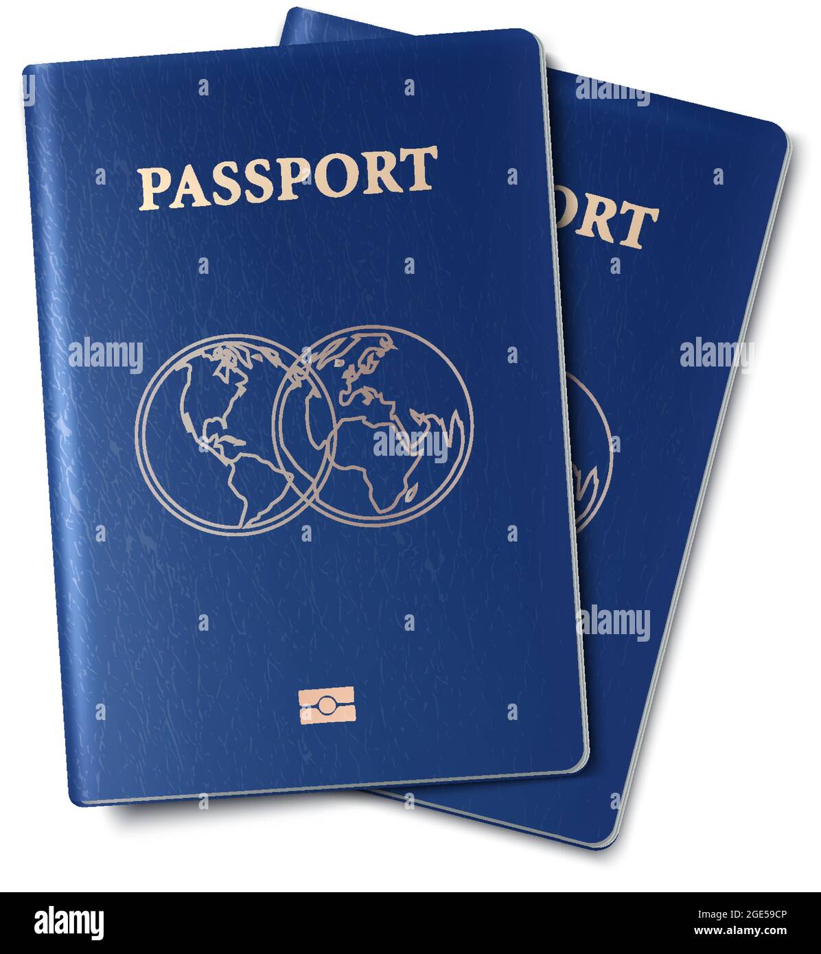 blue realistic vector icon illustration of passport. Stock Vector