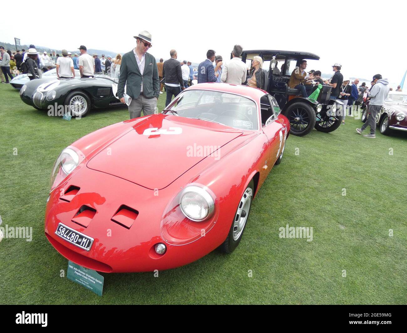 California, USA. 15th Aug, 2021. (INT) The 2021 Monterey Automotive Week Concours d'Elegance Pulls Off a Marvelous Comeback. August 15, 2021, Pebble Beach, CA, USA. Unceremoniously-interrupted by the 2020 Covid crisis, the internationally-renowned Concours d'Elegance returned in its full glory this year. Fanned by gentle Pacific onshore winds, Northern California's social and financial elite gathered under VIP tents laden with caviar and champagne to celebrate this year's return of the Monterey Peninsula's annual majestic cavalcade of vintage, classic and state-of-the-art, luxury-tier, automo Stock Photo