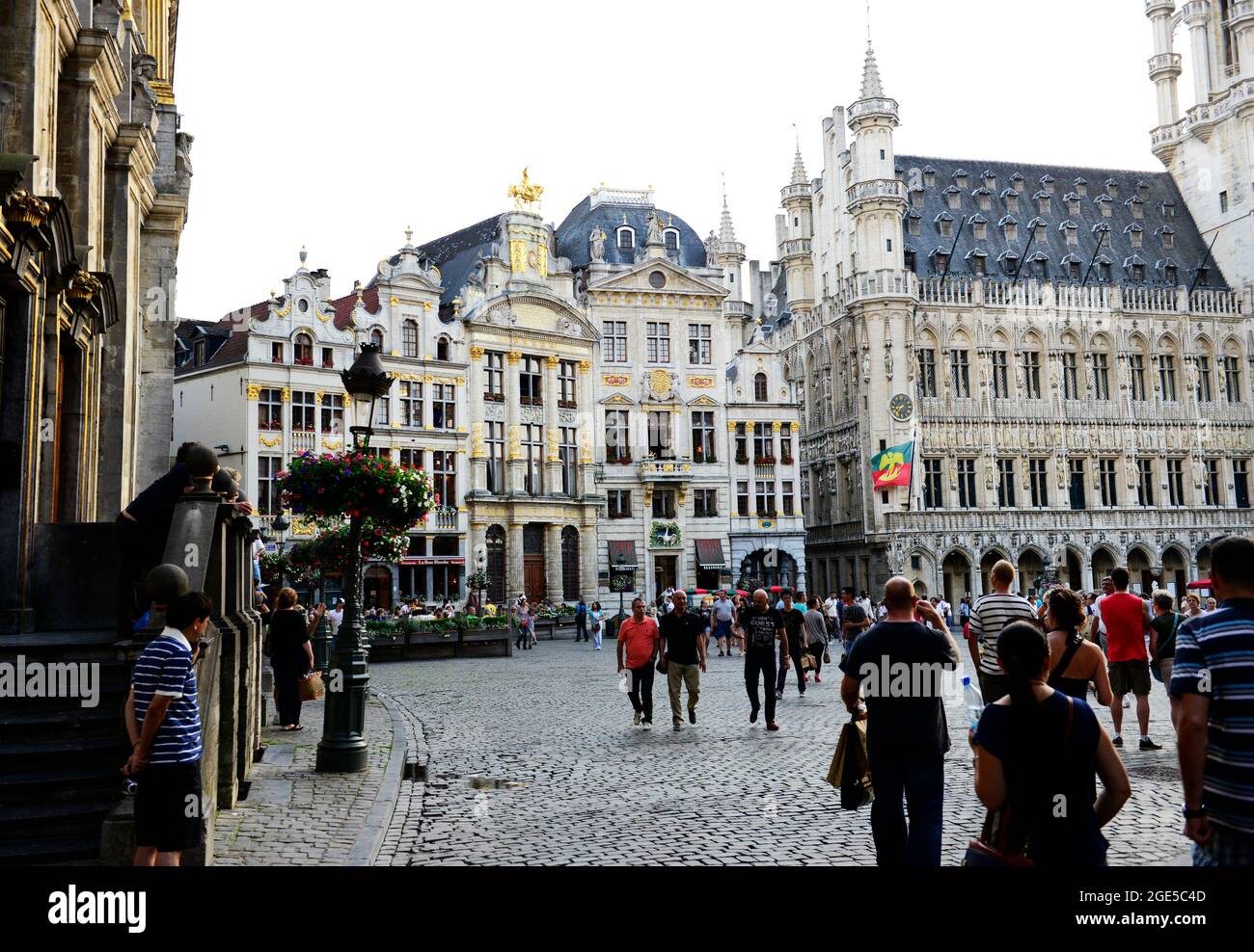 A view of the Grand Place from Rue de la Colline in Brussels, Belgium. Stock Photo