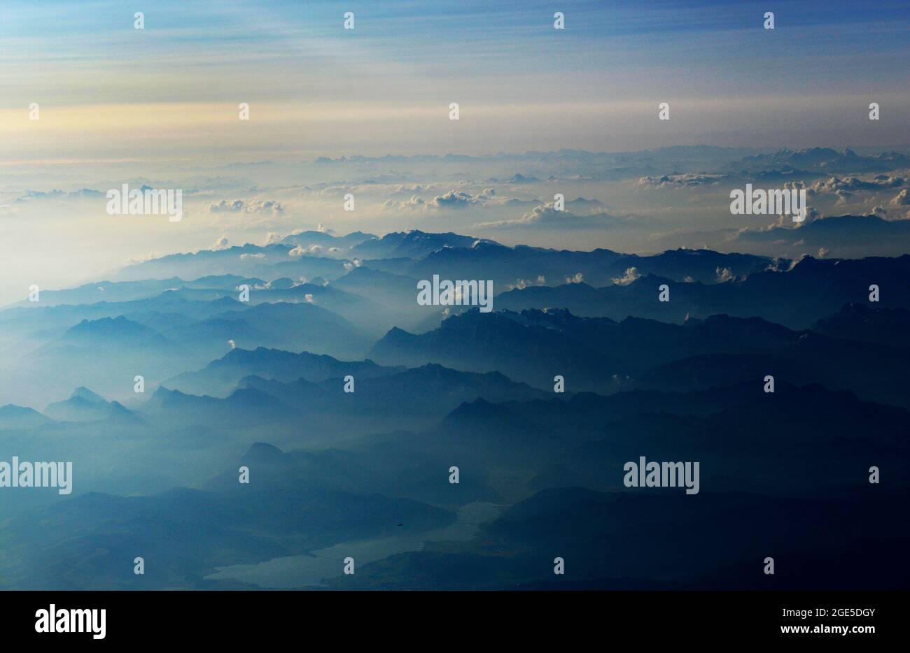 Aerial views of the Swiss Alps Stock Photo - Alamy