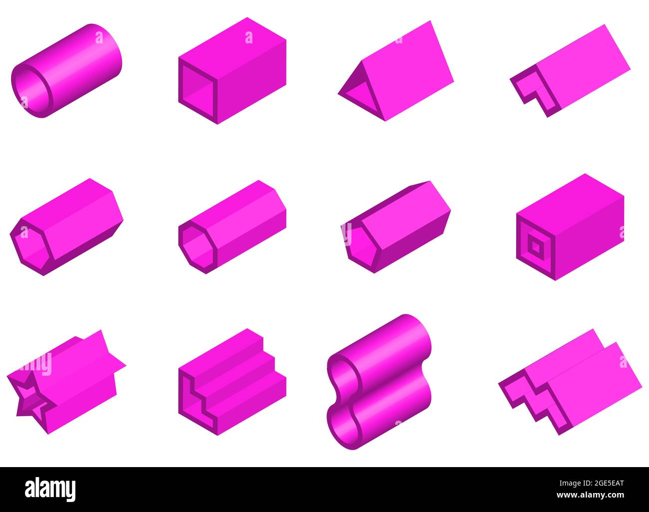 Set of 3D realistic vector objects on white background. Stock Vector
