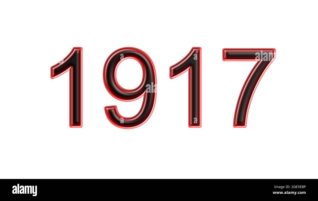 red 1917 number 3d effect white background Stock Photo Alamy