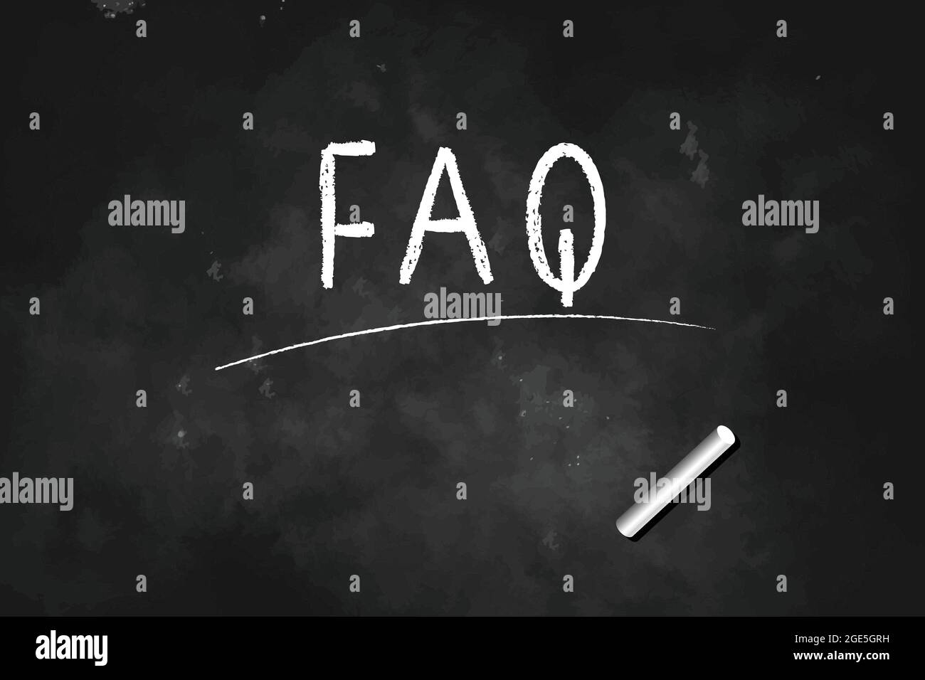 FAQ written with chalk on blackboard icon logo design vector illustration Stock Vector