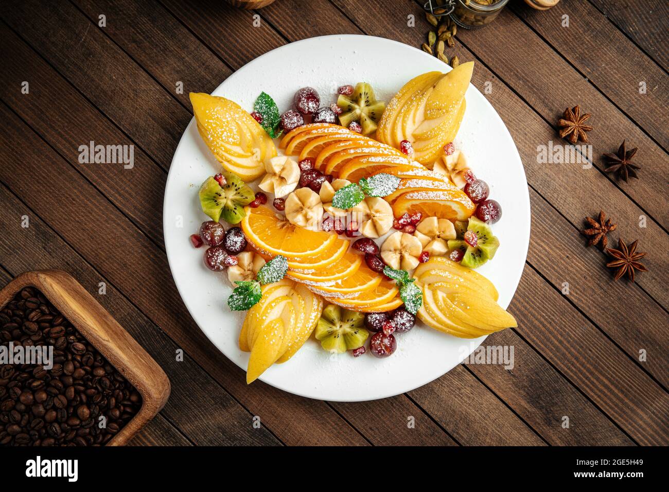 Assorted fruit plate set appetizer Stock Photo Alamy