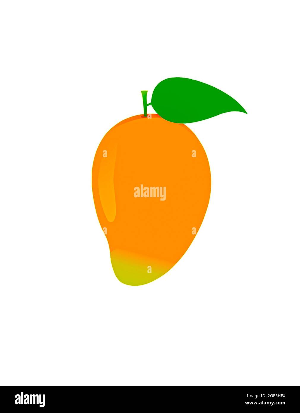 Mango  with leaf isolated on white background. Ripe mango clipping path Stock Photo