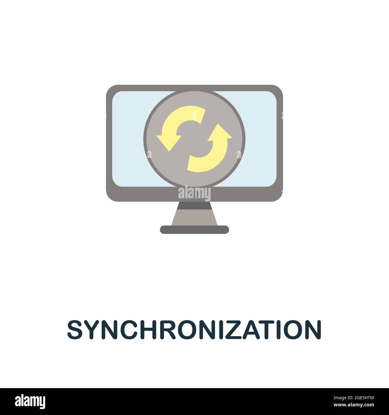 Synchronization icon. Flat sign element from data analytics collection. Creative Synchronization icon for web design, templates, infographics and more Stock Vector