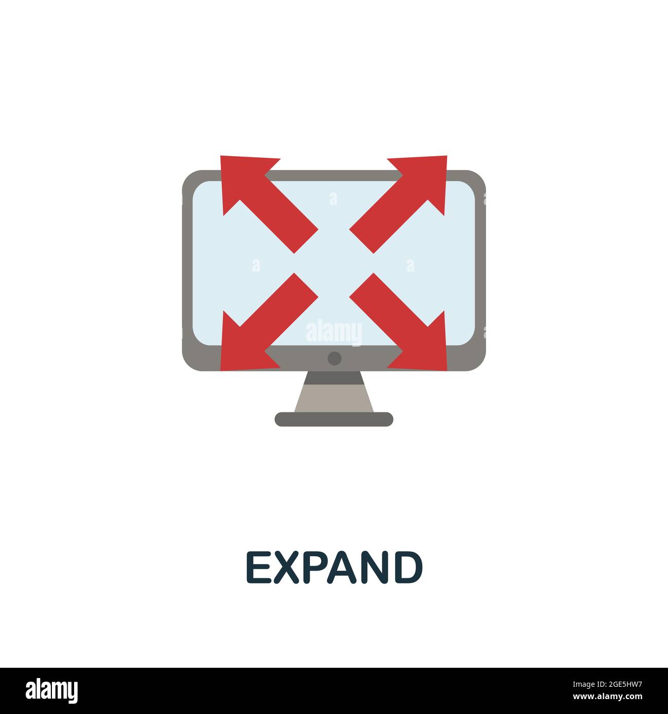 Expand icon Flat sign element from data analytics collection Creative
