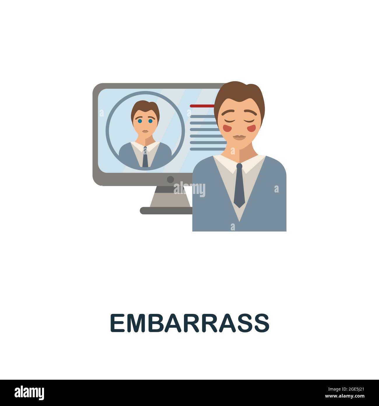 Embarrass flat icon. Colored sign from cyberbullying collection ...