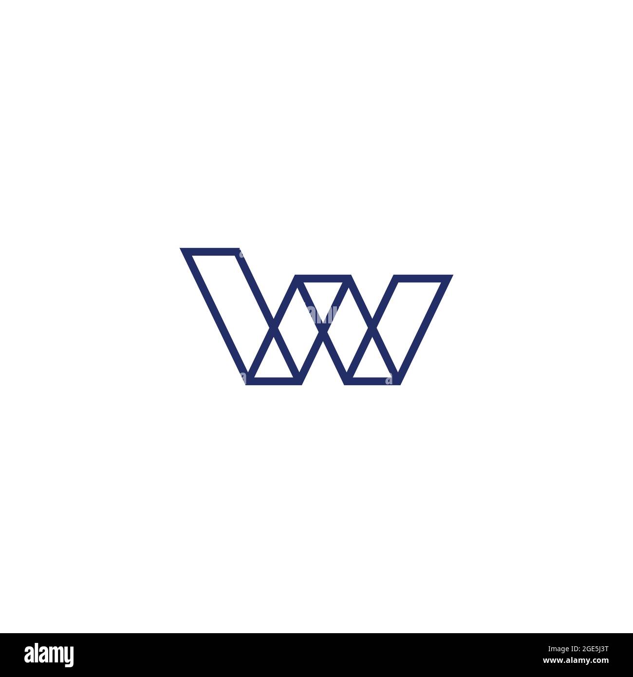 letter vw simple geometric triangle line logo vector Stock Vector