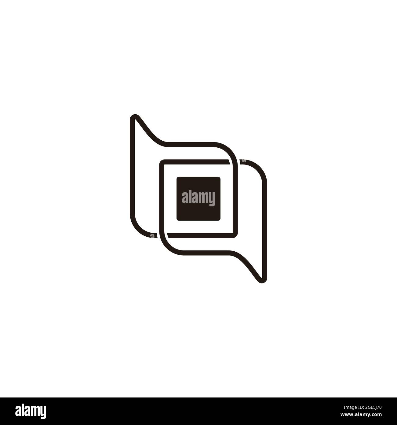 letter b q overlapping bubble talk thin line logo vector Stock Vector