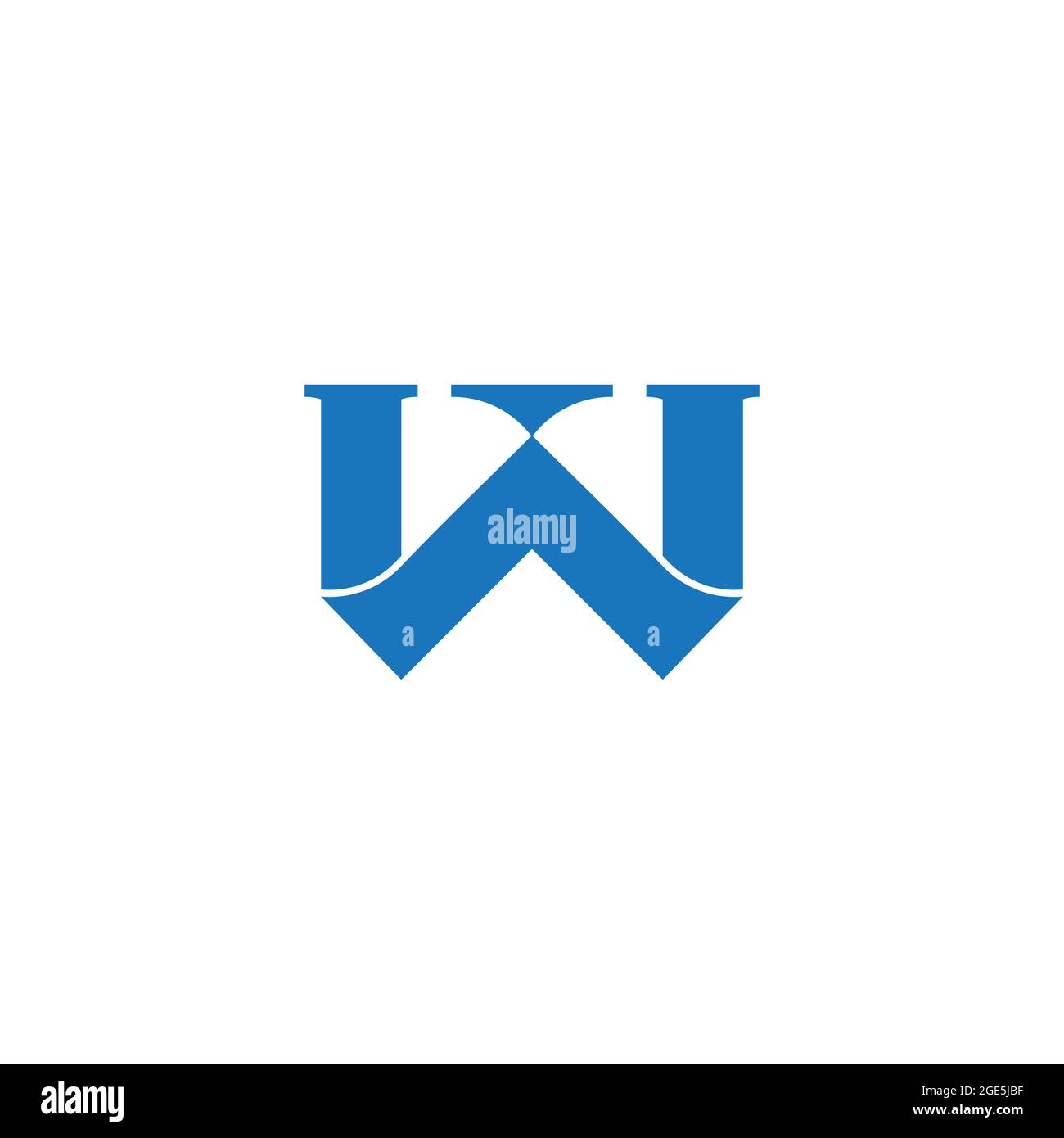 letter w ribbon 3d flat simple geometric logo vector Stock Vector Image ...