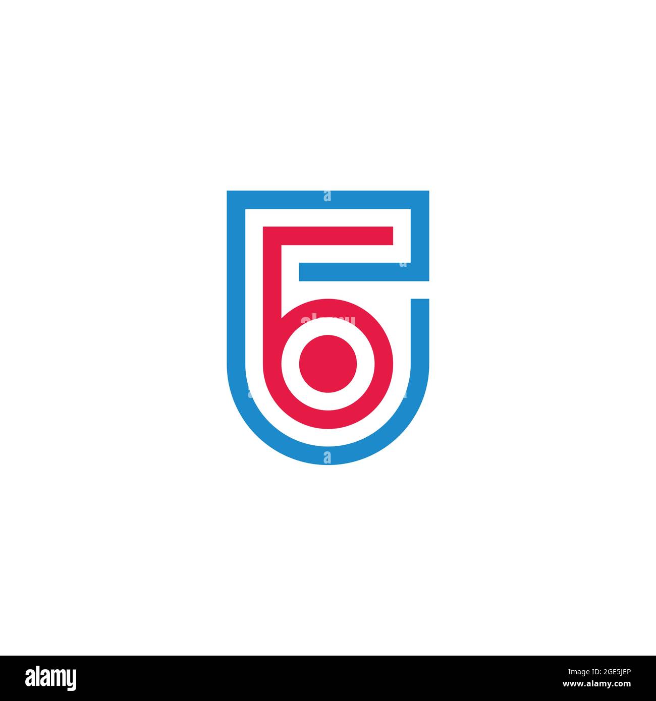 letter be emblem thin line geometric logo vector Stock Vector