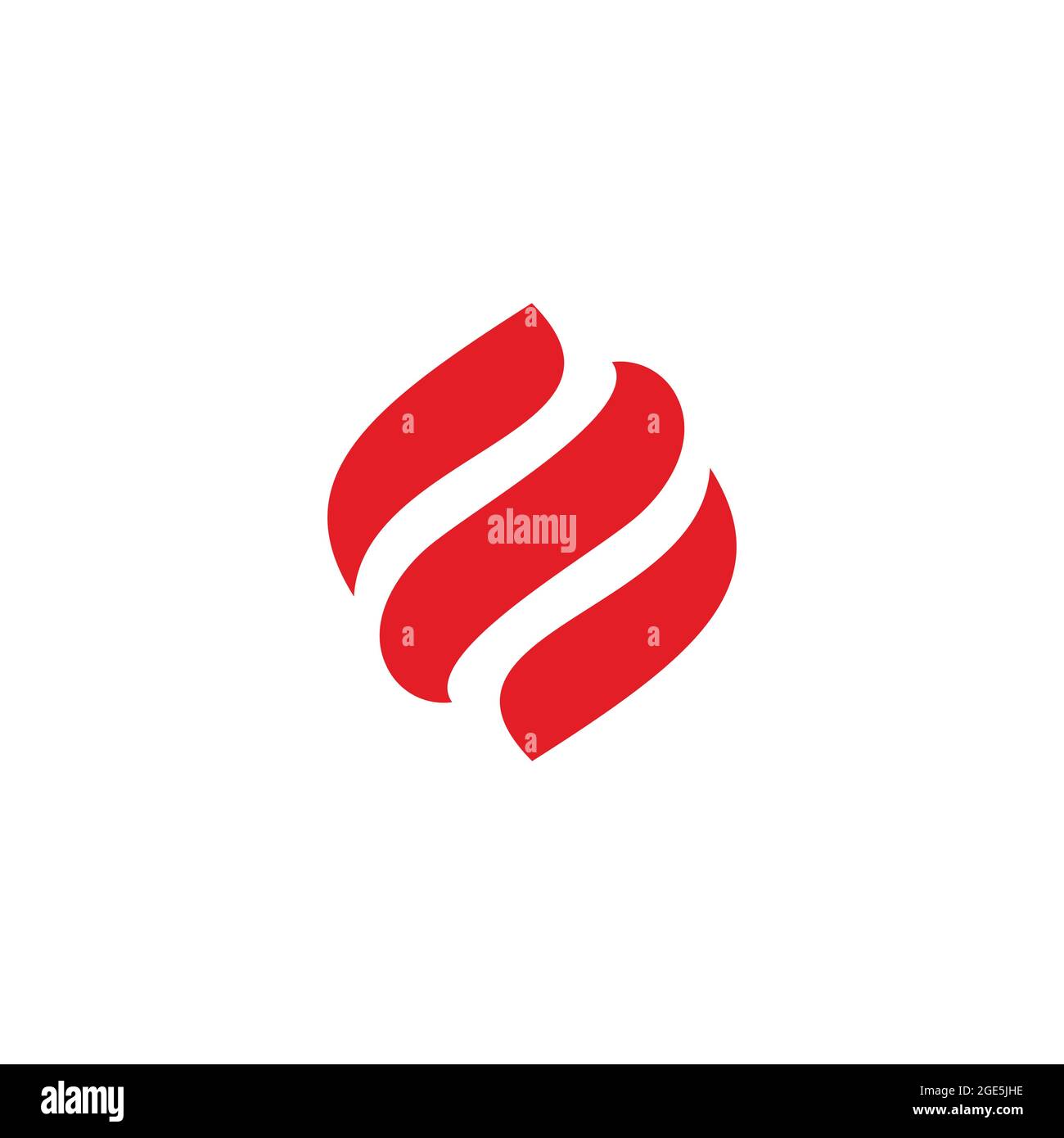 red flame curves simple geometric logo vector Stock Vector