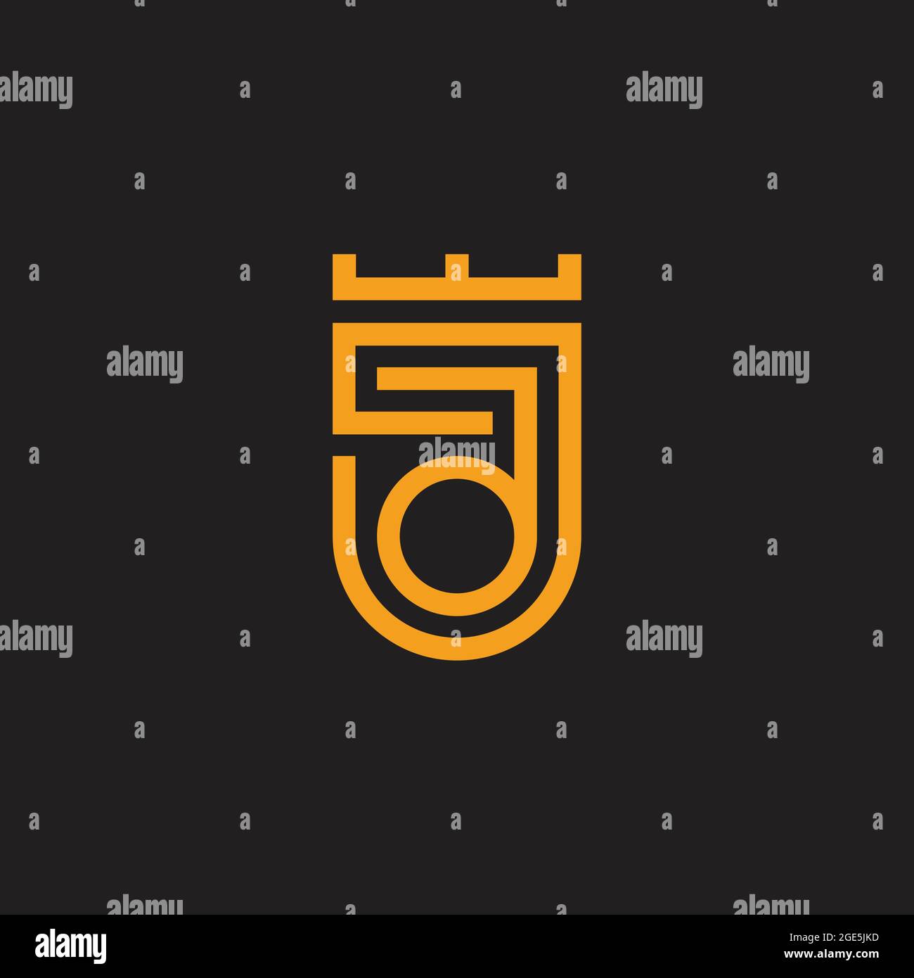 letter jd crown geometric emblem logo vector Stock Vector