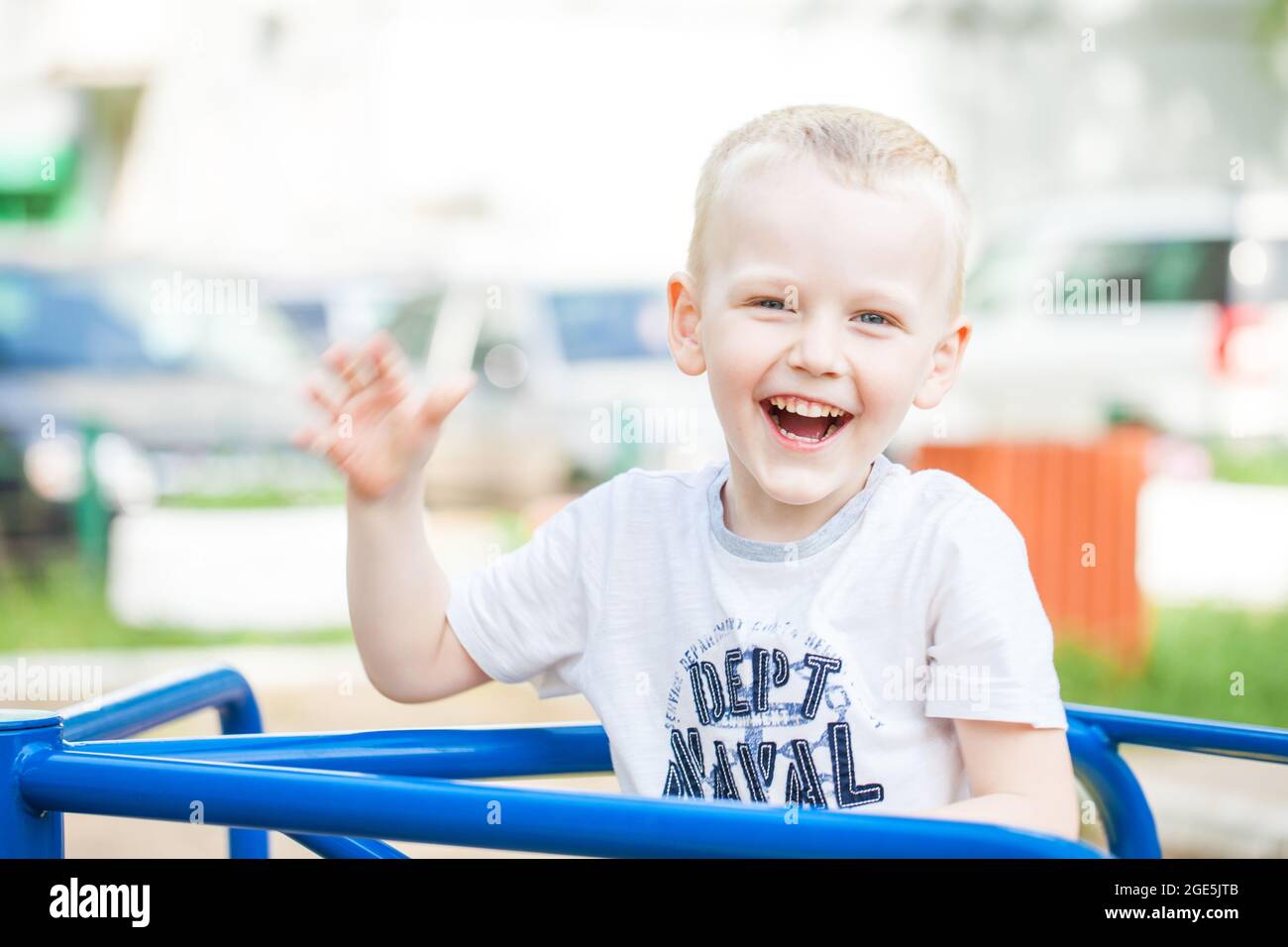 Close-up portrait of a little boy in a summer park Stock Photo - Alamy