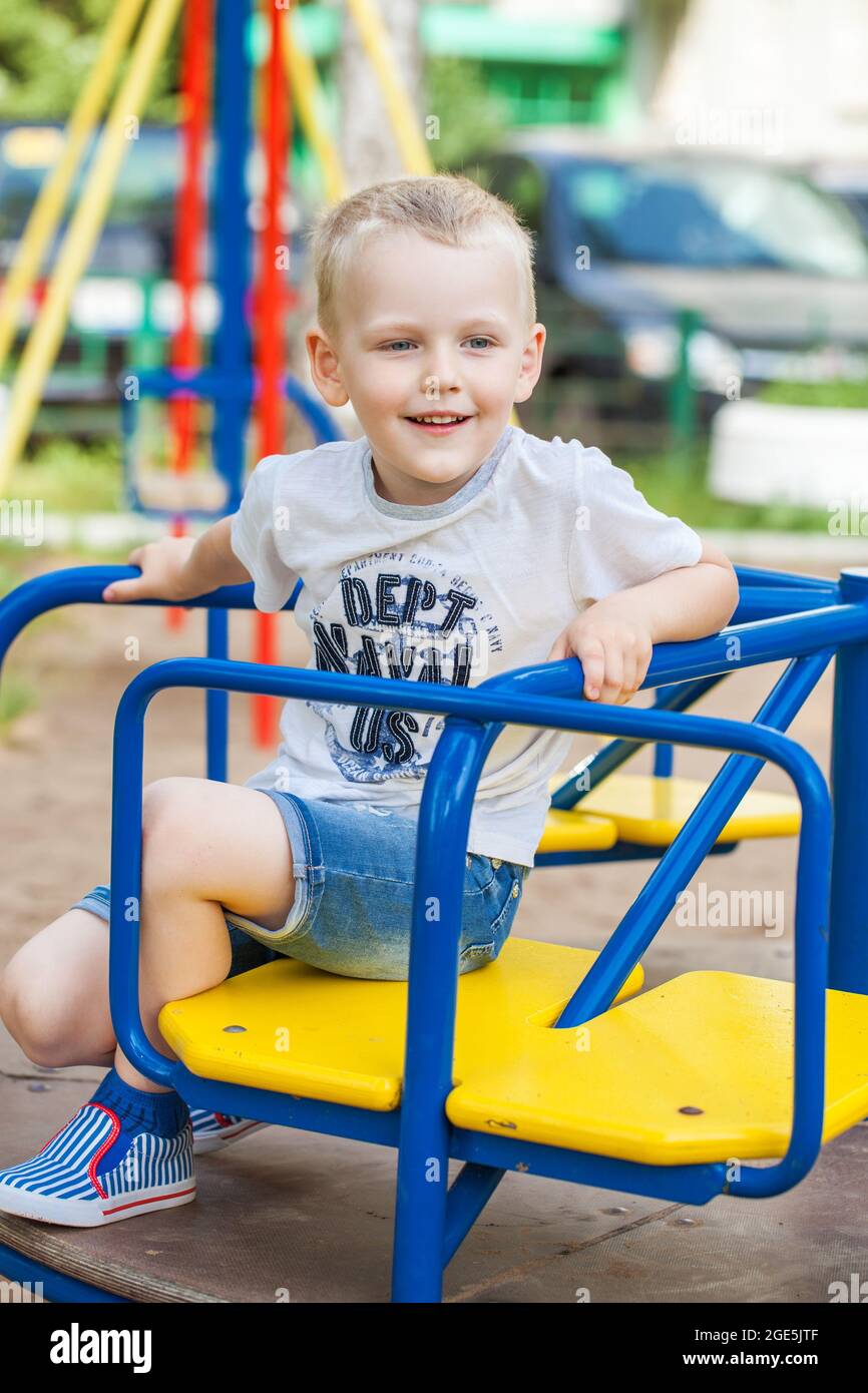 Close-up portrait of a little boy in a summer park Stock Photo - Alamy