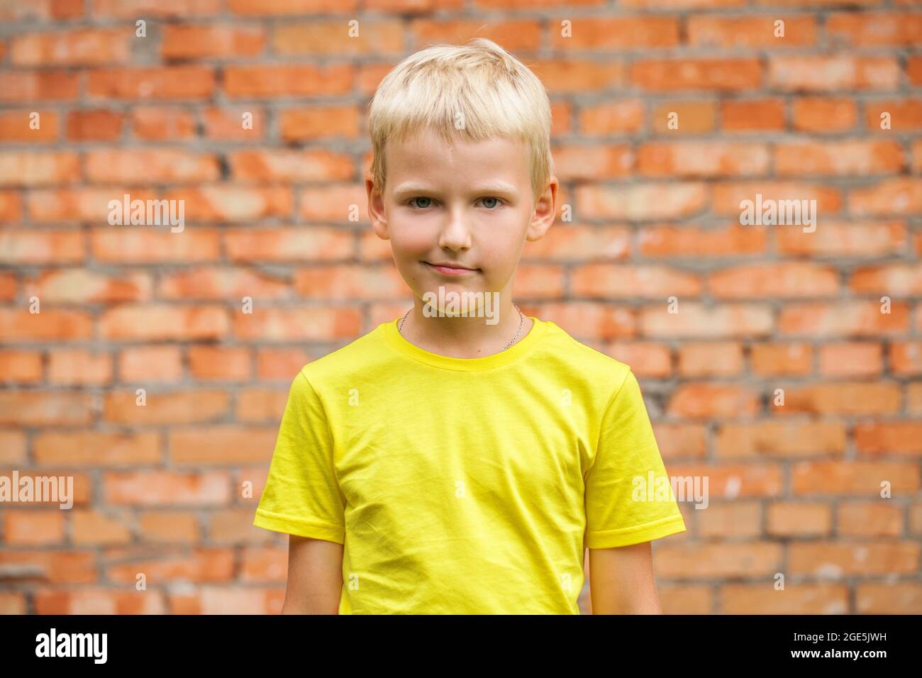 Close-up portrait of a little boy in a summer park Stock Photo - Alamy