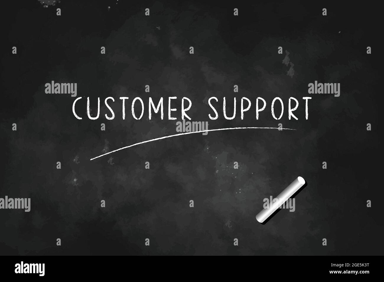 Customer Support  written with chalk on blackboard icon logo design vector illustration Stock Vector