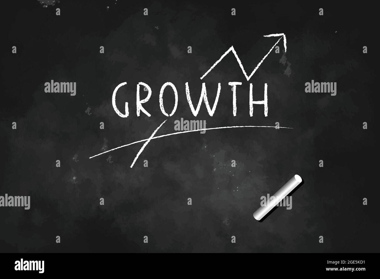 Growth with arrow written with chalk on blackboard icon logo design vector illustration Stock Vector