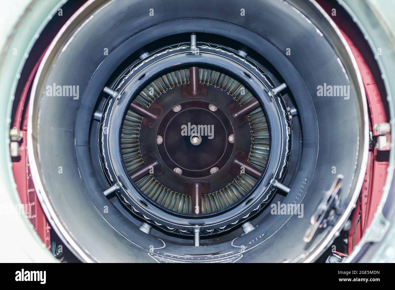 Rear view show inside jet fighter afterburner part Stock Photo