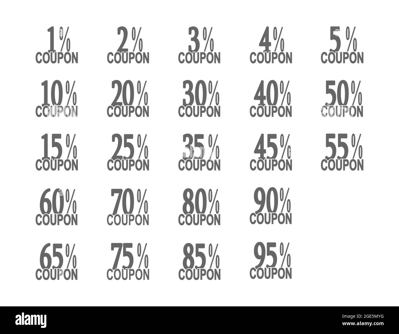 Set of editable labels for discount coupons. Flat style Stock Vector
