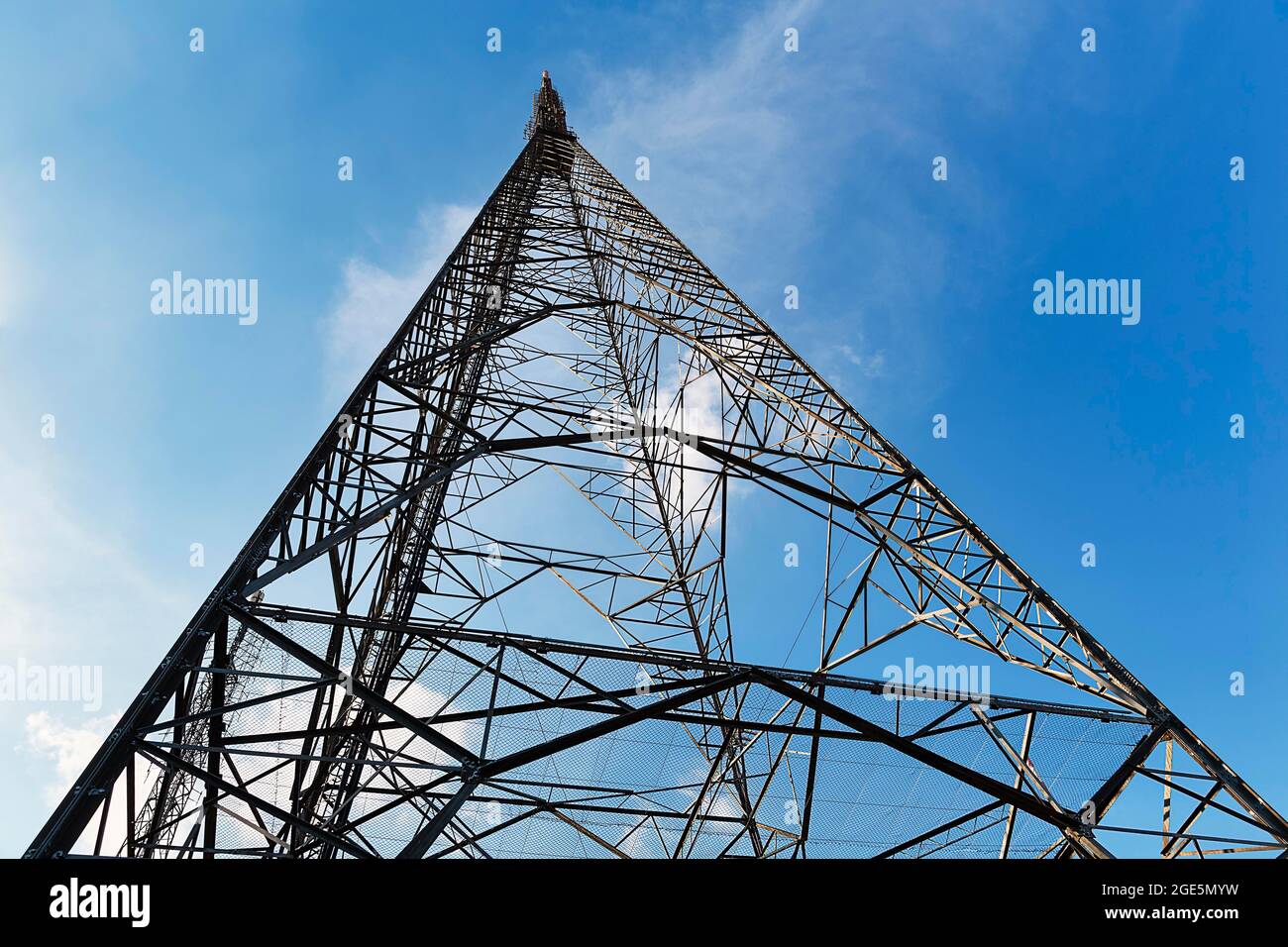Transmission mast on the hill Bueyuek Camlica, Camlica, Istanbul, Turkey Stock Photo