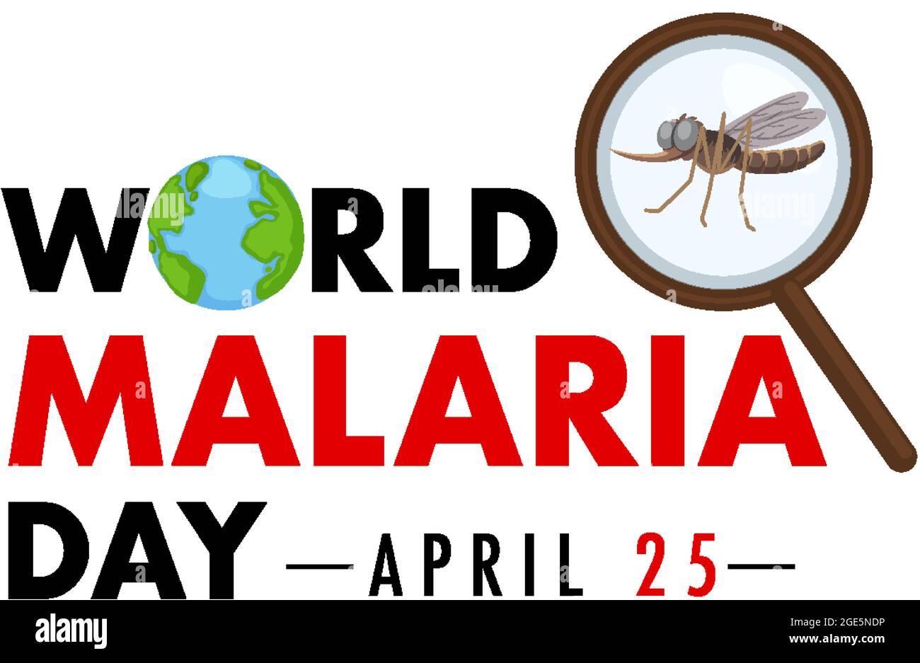 World Malaria Day logo or banner on white background illustration Stock ...