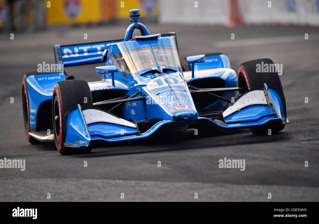 August 08, 2021 NTT IndyCar Series driver Alex Palou drives the NTT